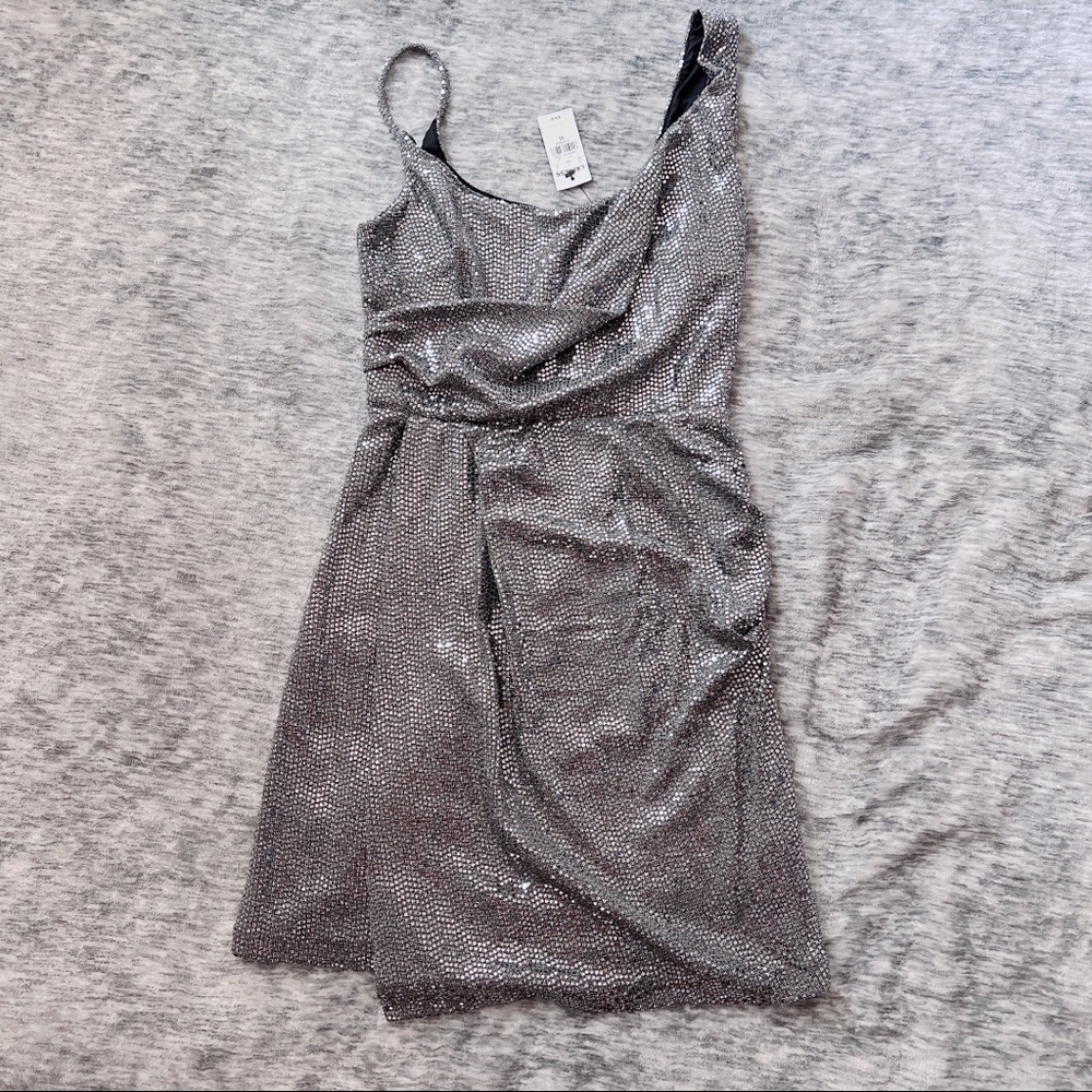 Express Sequin silver dress
